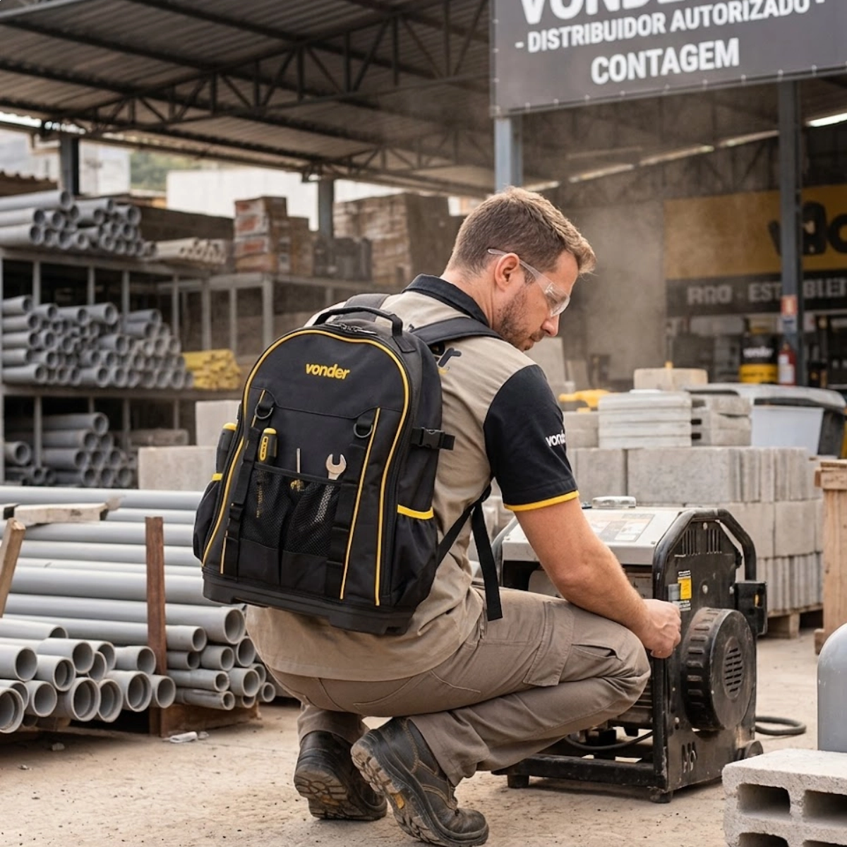 MOCHILA PARA FERRAMENTAS PROFISSIONAL VONDER MOV 250 BASE IMPERMEÁVEL