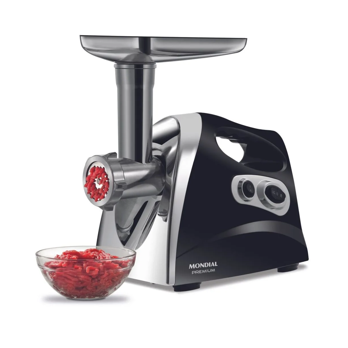 MOEDOR DE CARNE ELÉTRICO MONDIAL PREMIUM 500W MC-03 PRETO/INOX 127V