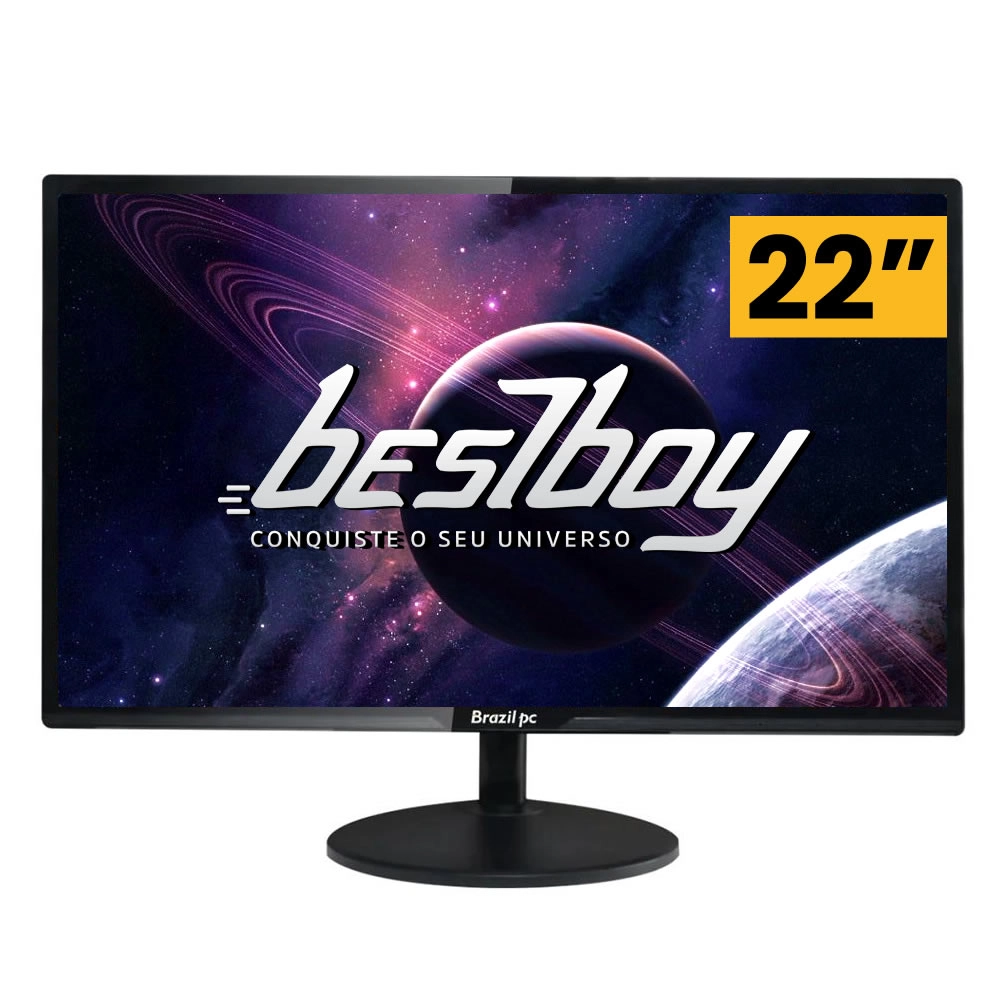Monitor Brazilpc 21.5 Polegadas Led Widescreen 75hz Hdmi/vga 22w-75kan Fhd Preto 
