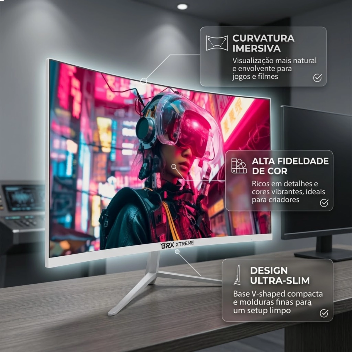 MONITOR GAMER BRX XTREME 24 CURVO 180HZ FRAMELESS BRANCO MONITOR GAMER BRX XTREME 24 CURVO 180HZ FRAMELESS BRANCO