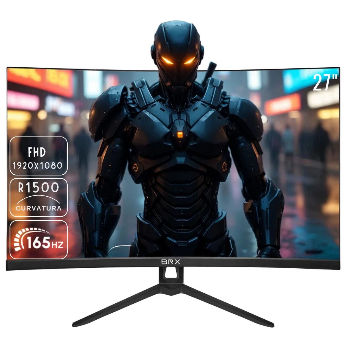 MONITOR GAMER LED 27 FULL HD BRX XTREME 5MS CURVO 165HZ PRETO