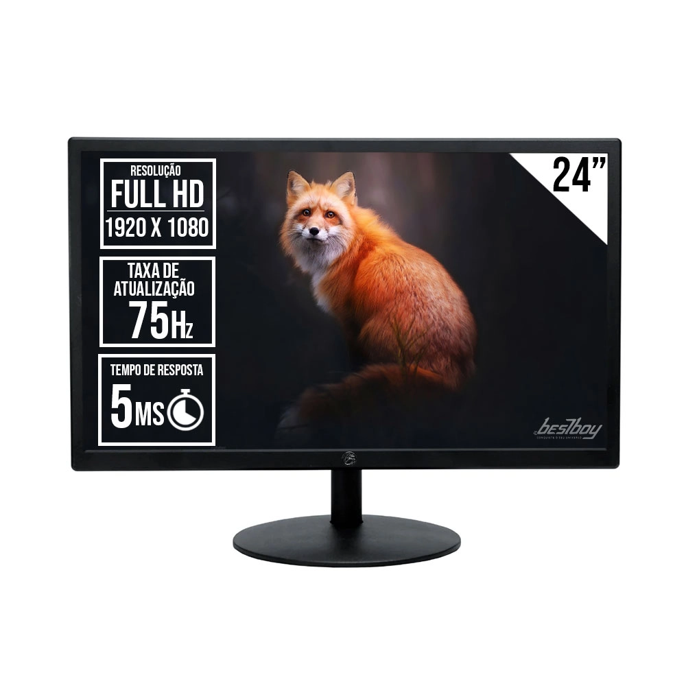 MONITOR LED 24" BRAZILPC FULL HD 75HZ WIDESCREEN PRETO  