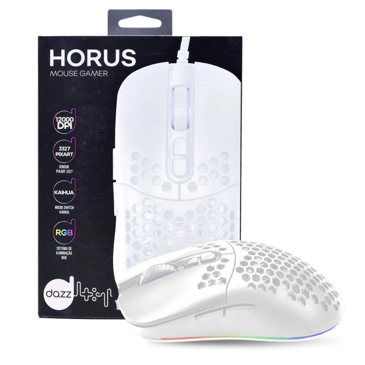 Mouse Gamer Dazz Horus 12.000 Dpi Usb 2.0 Branco Mouse Gamer Dazz Horus 12.000 Dpi Usb 2.0 Branco