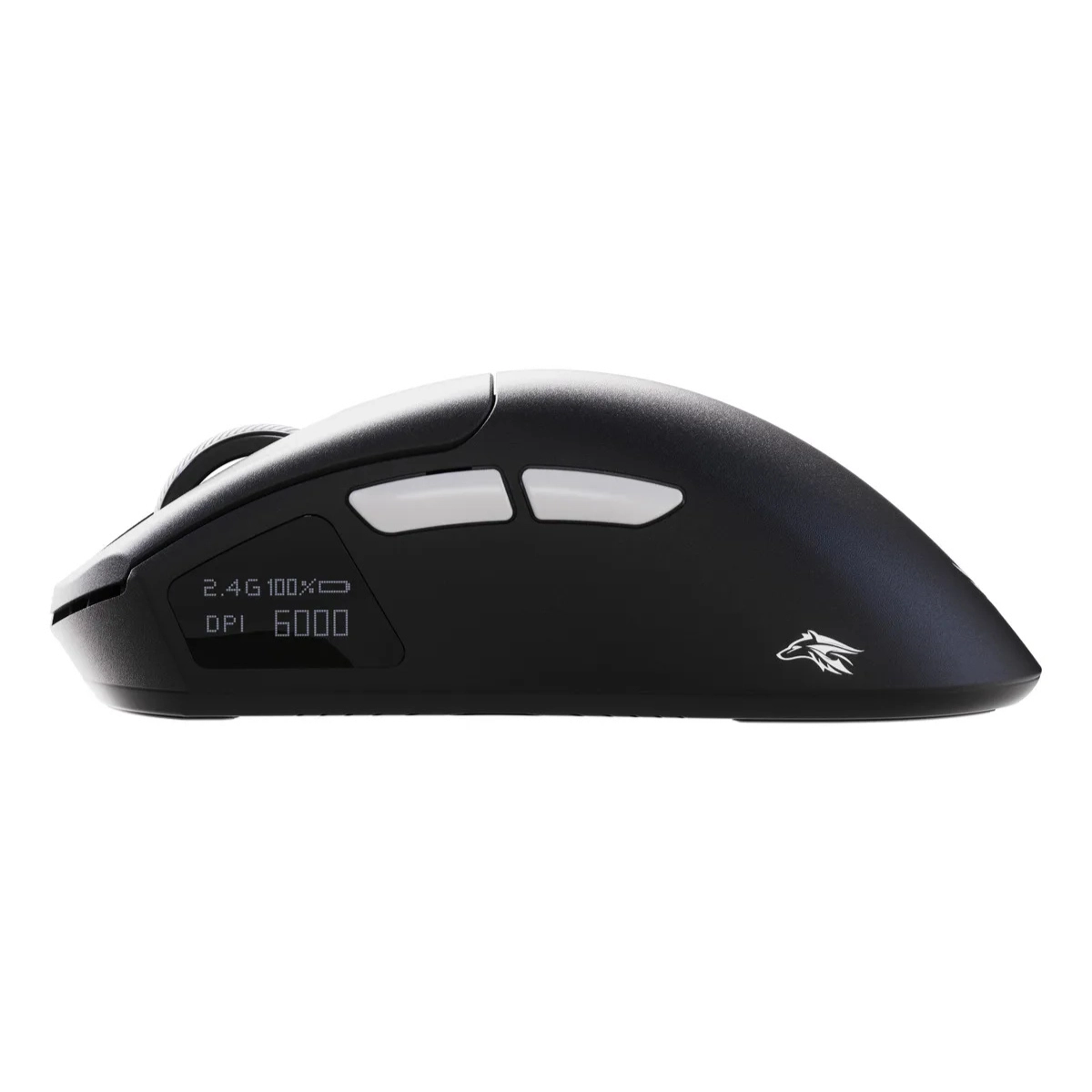 MOUSE GAMER FALLEN LOBO SEM FIO WIRELESS DUAL MODE COM DISPLAY PRETO