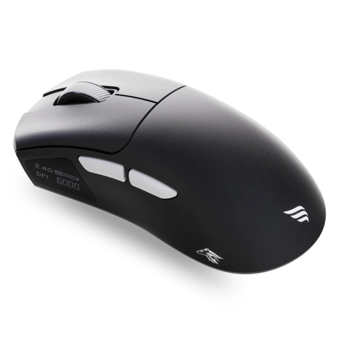 MOUSE GAMER FALLEN LOBO SEM FIO WIRELESS DUAL MODE COM DISPLAY PRETO