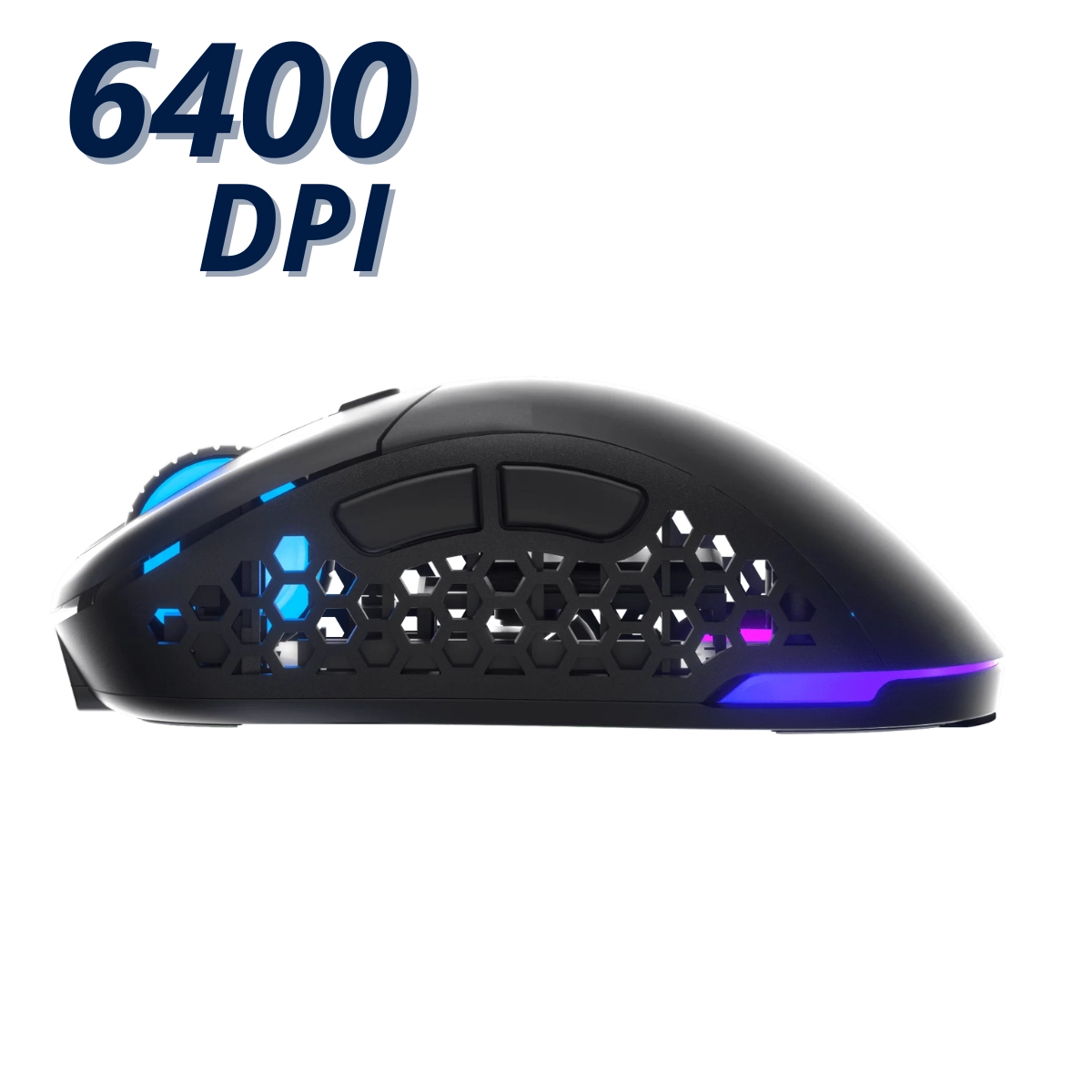 MOUSE GAMER FALLEN MORCEGO WIRELESS 6400 DPI ALL BLACK