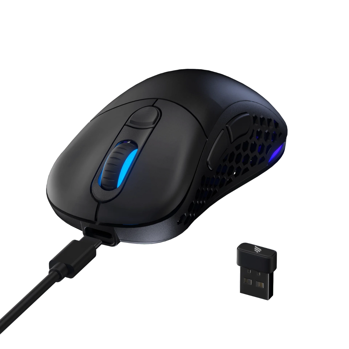 MOUSE GAMER FALLEN MORCEGO WIRELESS 6400 DPI ALL BLACK