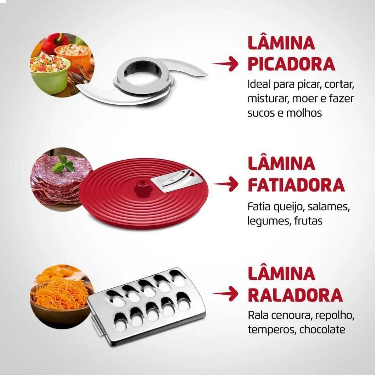 MULTI PROCESSADOR TURBO CHEF MONDIAL RED 1000W 4 ACESSÓRIOS 127V MULTI PROCESSADOR TURBO CHEF MONDIAL RED 1000W 4 ACESSÓRIOS 127V