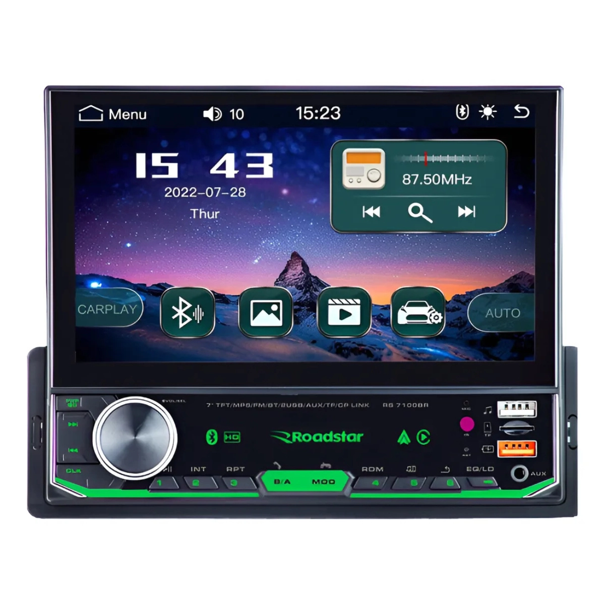 MULTIMÍDIA MP5 1 DIN TELA 7 POLEGADAS BLUETOOTH BLACK PIANO