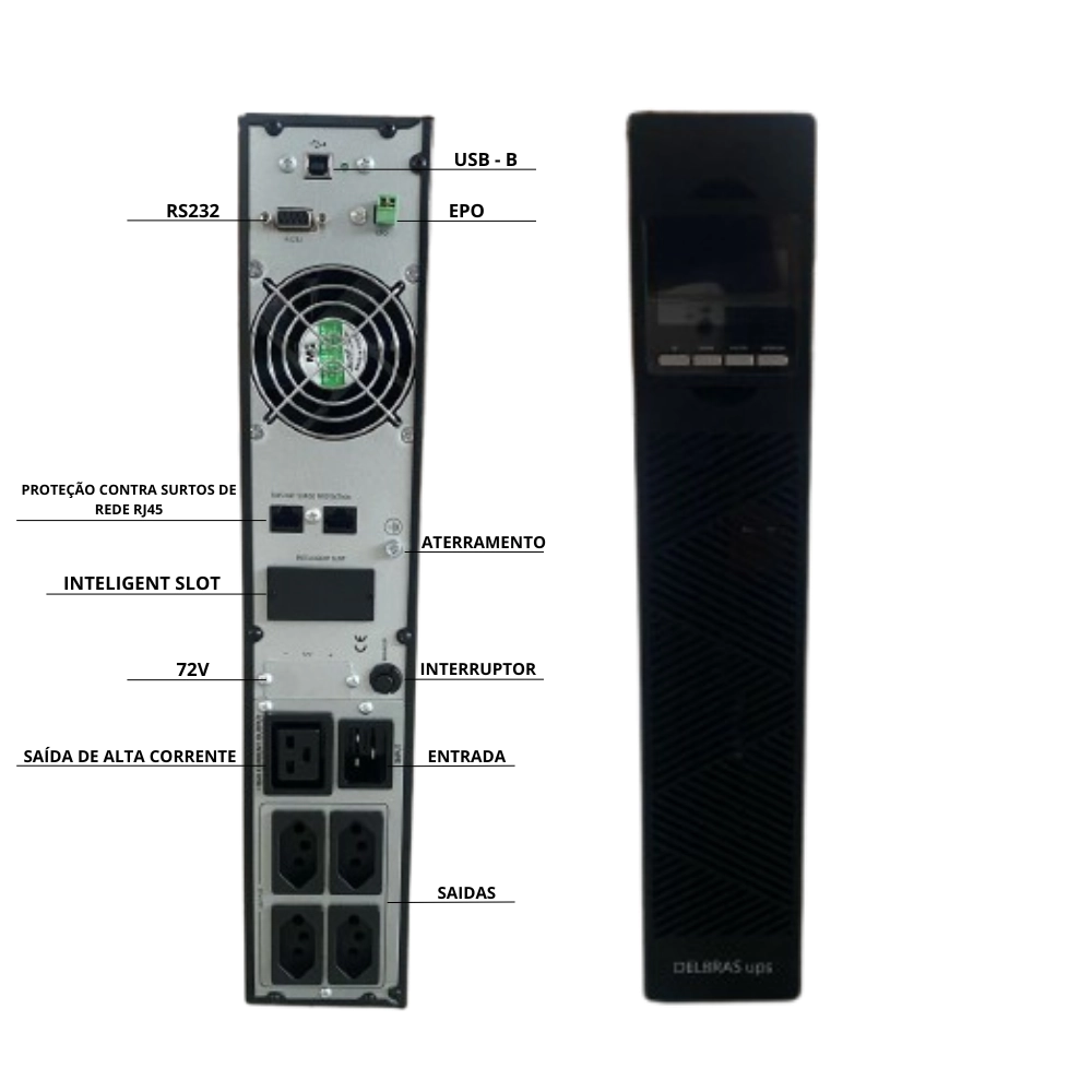 Nobreak 3kVA Online Dupla Conversão 127V Delbras- Proteção para Servidores e Cargas Críticas