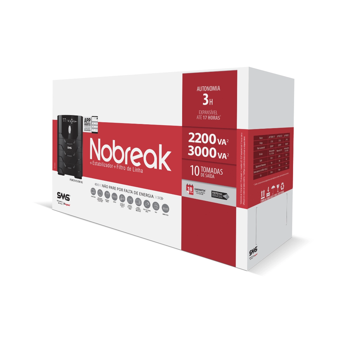 NOBREAK SMS POWER VISION NG 3000VA BIVOLT SAIDA 115V NOBREAK SMS POWER VISION NG 3000VA BIVOLT SAIDA 115V