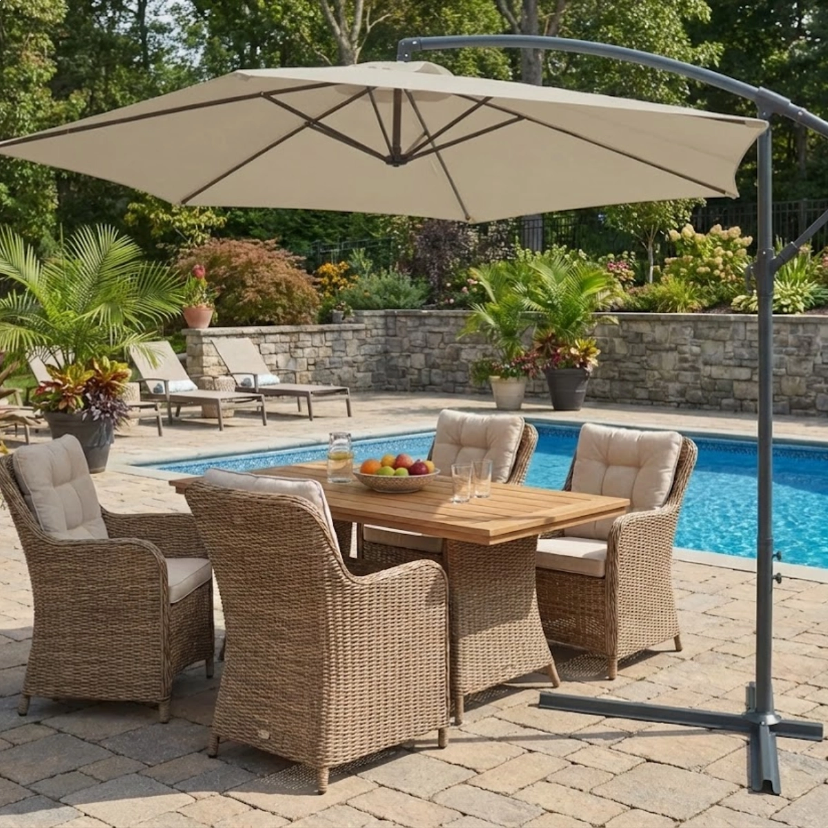 OMBRELONE LATERAL SUSPENSO 3,0M EM ALUMÍNIO BRANCO IMPORTWAY