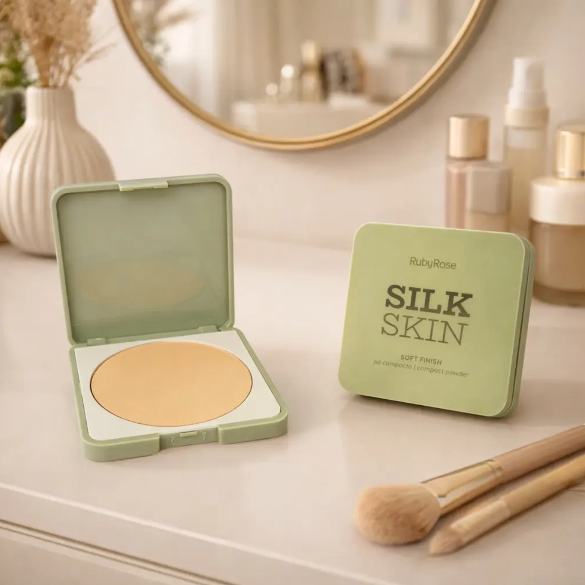 PÓ COMPACTO SILK SKIN SOFT FINISH SUNSHINE RUBY ROSE PÓ COMPACTO SILK SKIN SOFT FINISH SUNSHINE RUBY ROSE