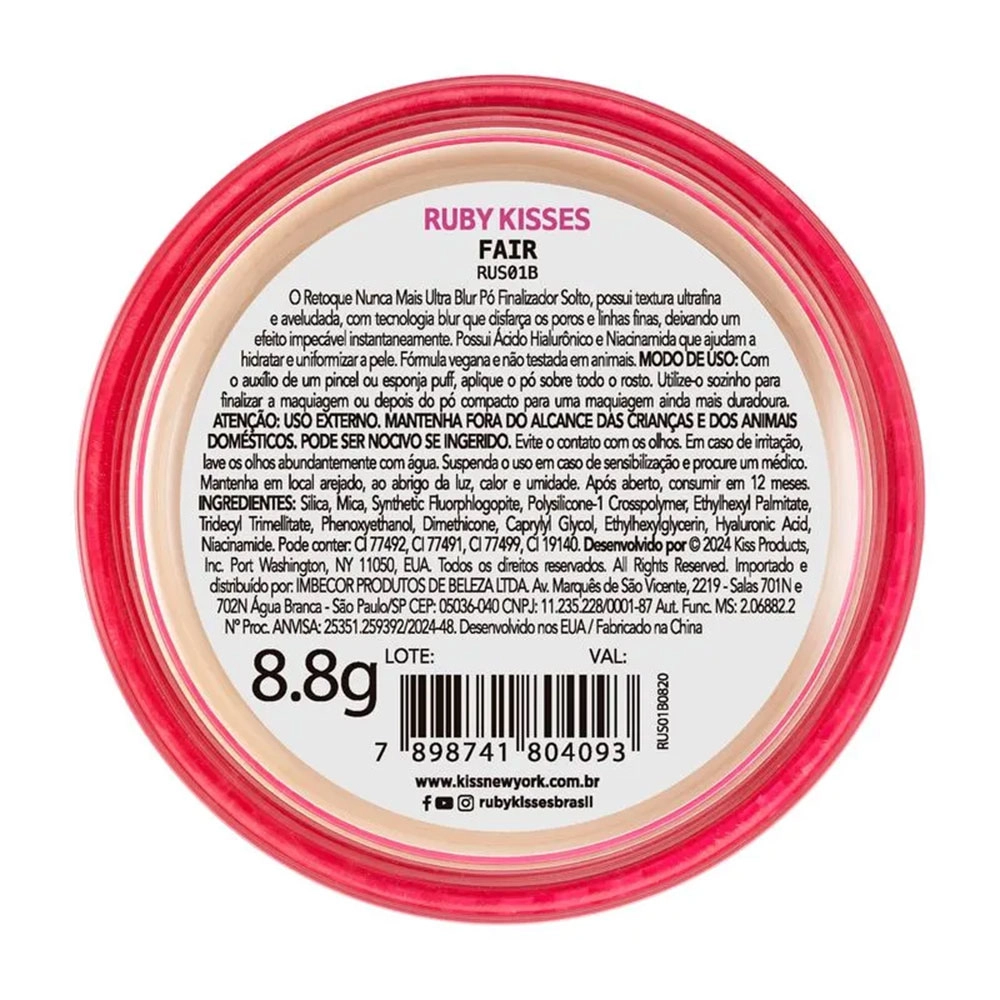 PÓ FINALIZADOR SOLTO ULTRA BLUR RUBY KISSES FAIR RETOQUE NUNCA MAIS 