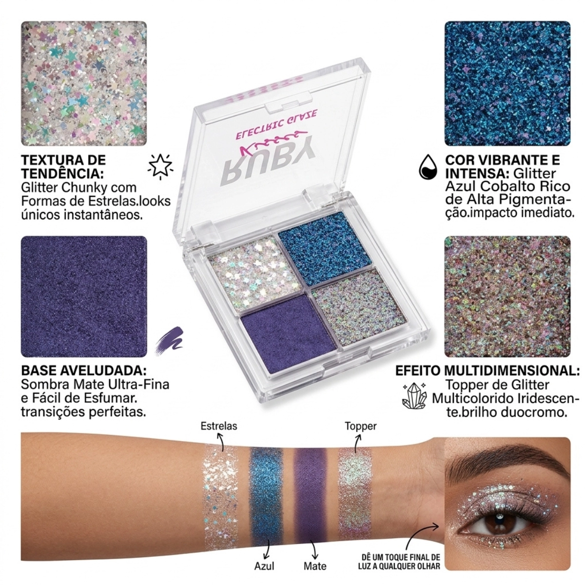 PALETA DE SOMBRAS EYESHADOW GLITTER HOLO SKY RUBY KISSES PALETA DE SOMBRAS EYESHADOW GLITTER HOLO SKY RUBY KISSES