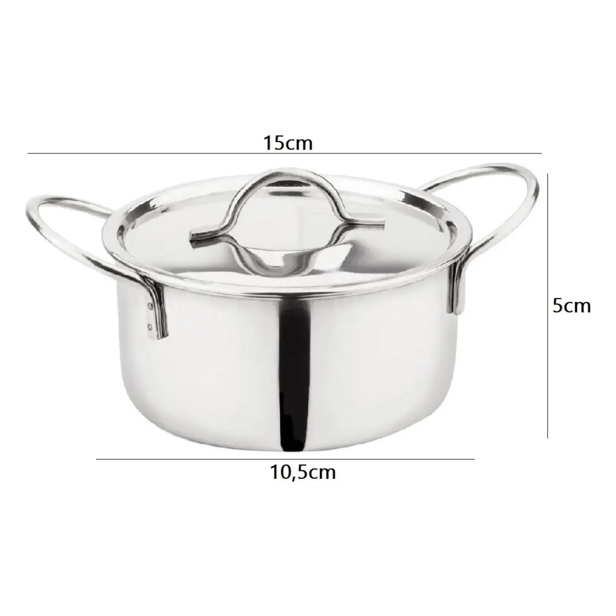 PANELA CAÇAROLA INOX COM TAMPA E ALÇA SERVIR PEQUENA TUUT INOX PANELA CAÇAROLA INOX COM TAMPA E ALÇA SERVIR PEQUENA TUUT INOX