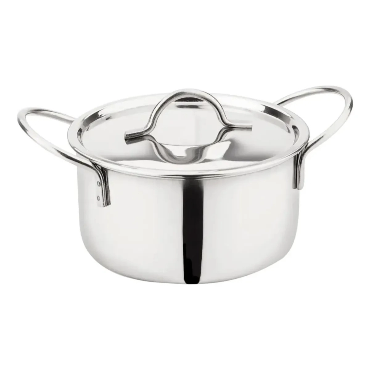 PANELA CAÇAROLA INOX COM TAMPA E ALÇA SERVIR PEQUENA TUUT INOX