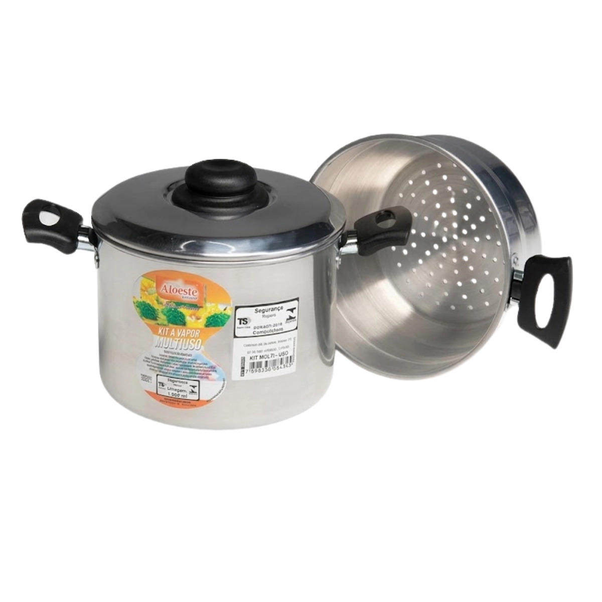 PANELA DE COZIMENTO A VAPOR DE ALUMÍNIO ALOESTE 1,5 LITROS