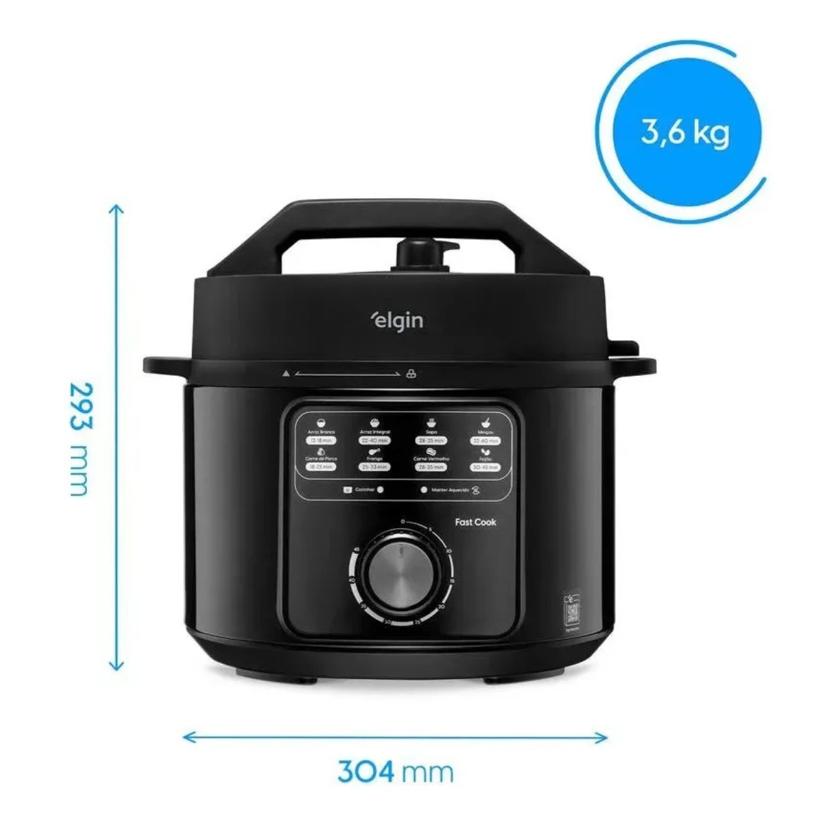PANELA DE PRESSÃO ELETRICA FAST COOK 127V 900W 4L 9 SELEÇÕES PANELA DE PRESSÃO ELETRICA FAST COOK 127V 900W 4L 9 SELEÇÕES