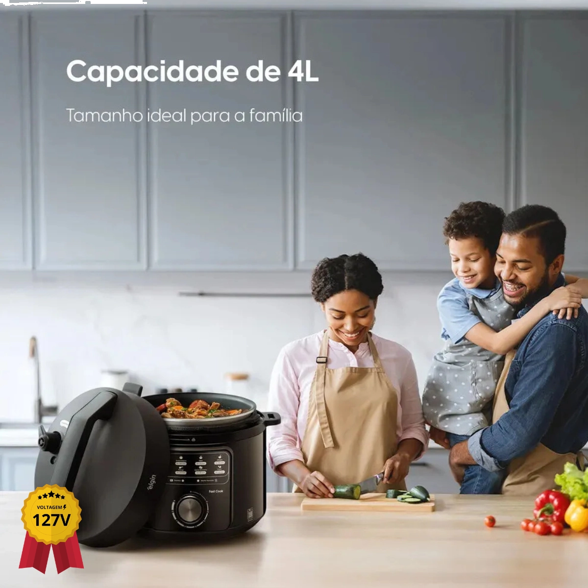 PANELA DE PRESSÃO ELETRICA FAST COOK 127V 900W 4L 9 SELEÇÕES PANELA DE PRESSÃO ELETRICA FAST COOK 127V 900W 4L 9 SELEÇÕES