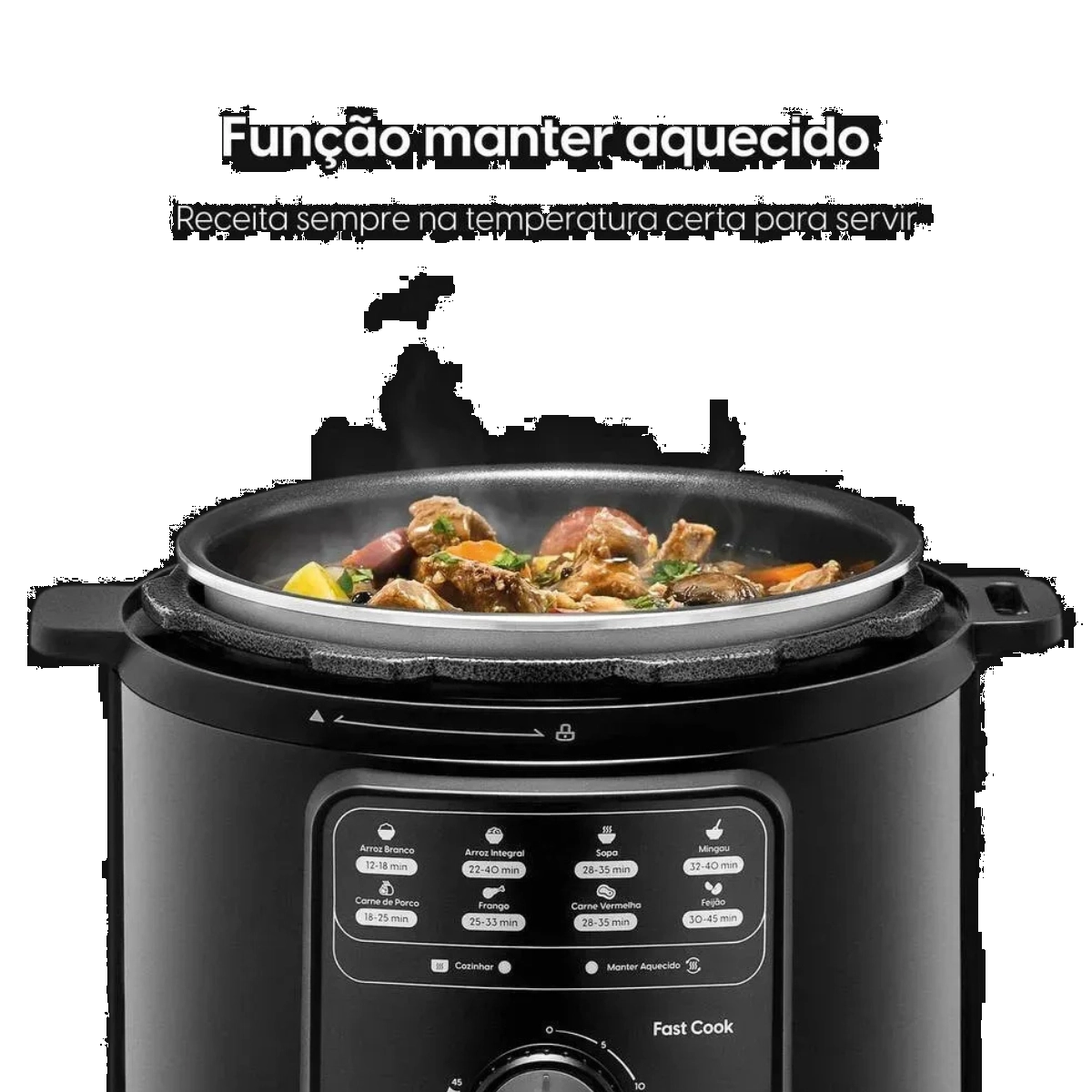 PANELA DE PRESSÃO ELETRICA FAST COOK 127V 900W 4L 9 SELEÇÕES PANELA DE PRESSÃO ELETRICA FAST COOK 127V 900W 4L 9 SELEÇÕES