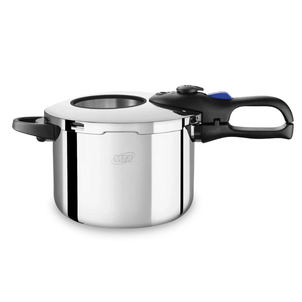 Panela de Pressao Inox com Visor de Vidro Mta N.22 / 6,0L Fundo Triplo para Inducao