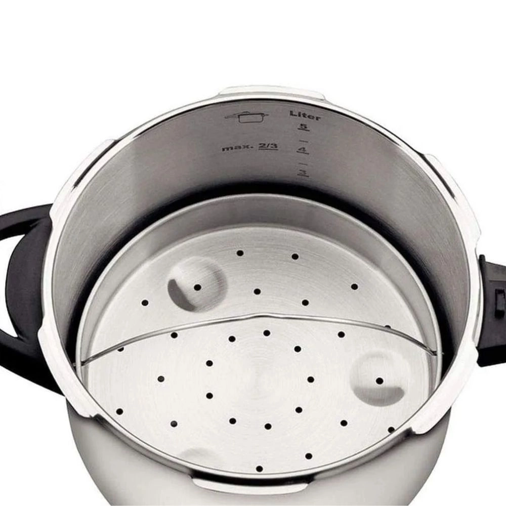 Panela de Pressao Inox com Visor de Vidro Mta N.22 / 6,0L Fundo Triplo para Inducao