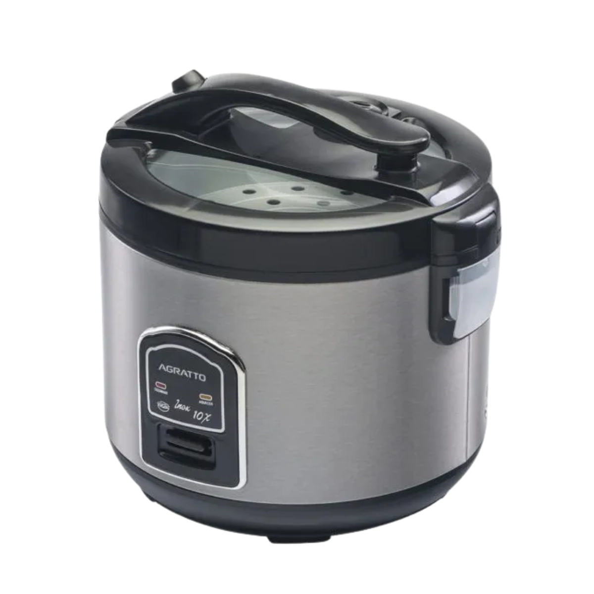 PANELA ELETRICA ARROZ COM VISOR DE VIDRO 10 XICARAS 127V INOX AGRATTO