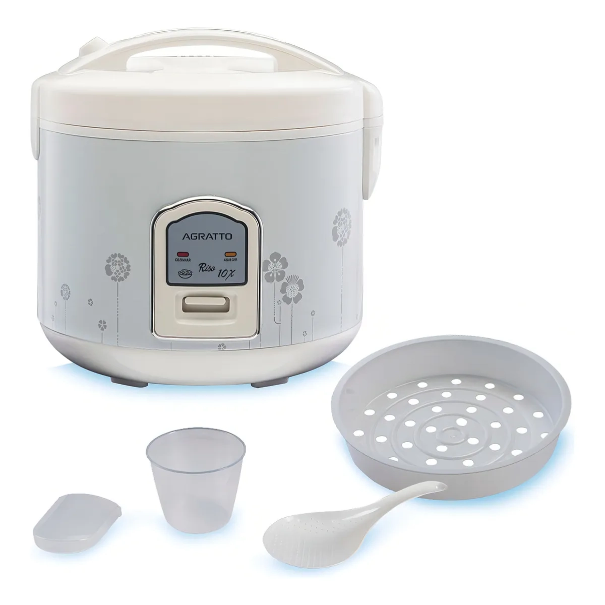 PANELA ELETRICA DE ARROZ 10 XICARAS 700W BRANCA RISO 127V AGRATTO