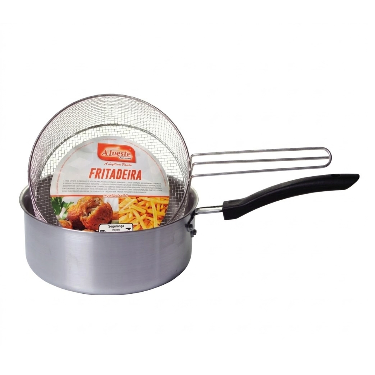 PANELA FRIGIDEIRA ALUMÍNIO CESTO DE FRITURA 6,6L ALOESTE