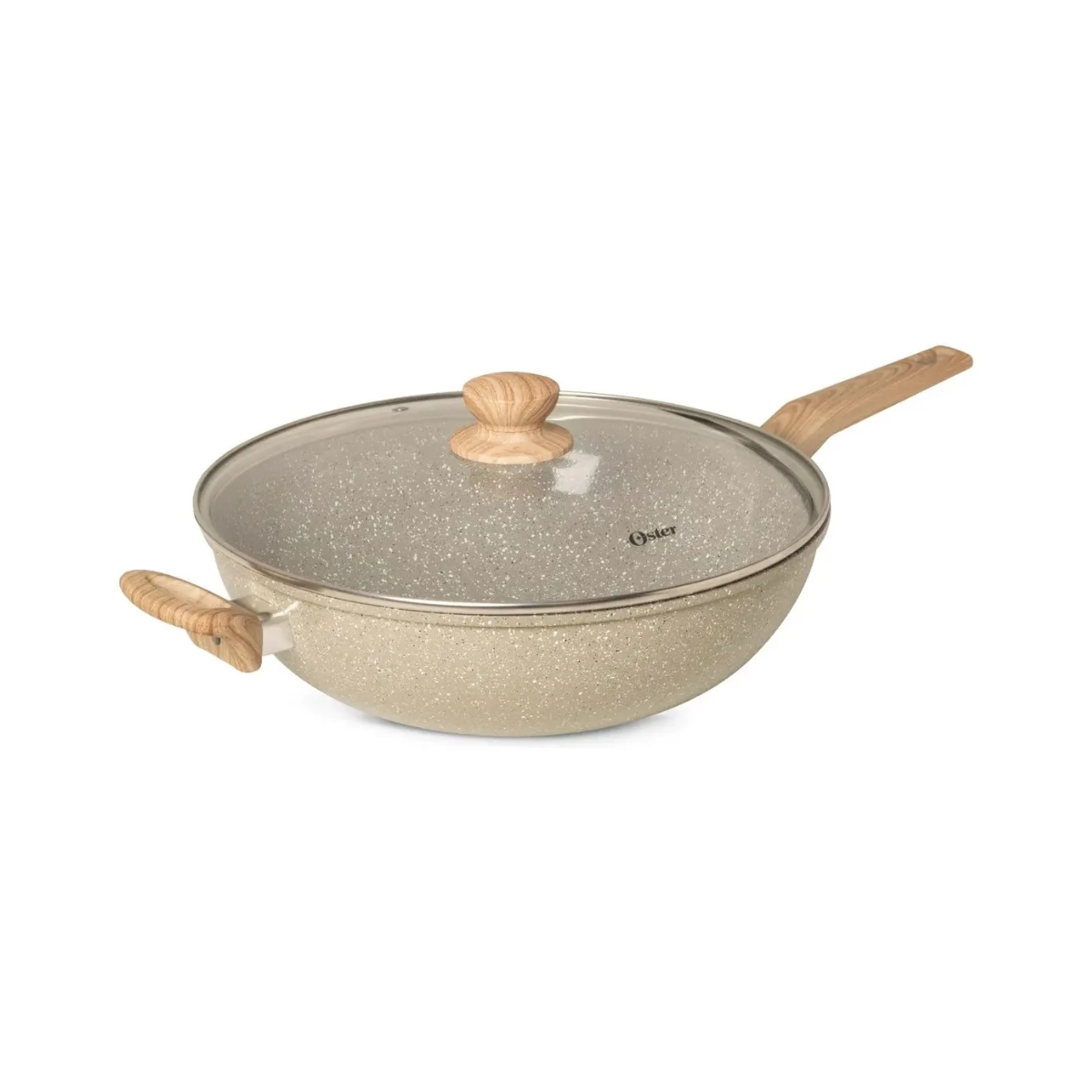 PANELA WOK CERAMIC MARBLE EM ALUMÍNIO 31,5CM CINZA DUST OSTER