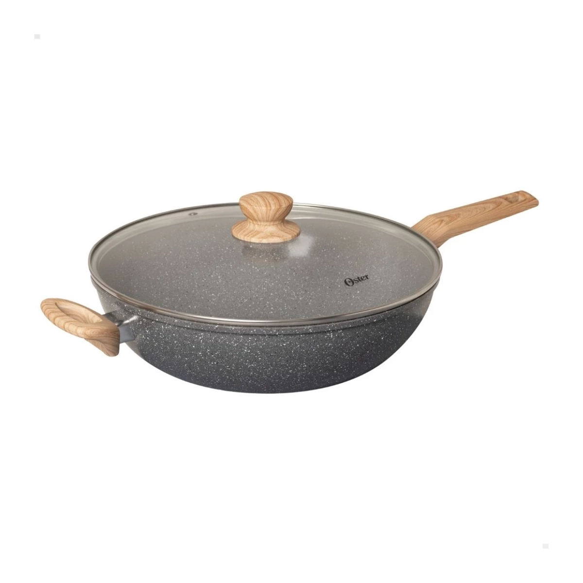 PANELA WOK CERAMIC MARBLE EM ALUMÍNIO 31,5CM DARK GREY OSTER