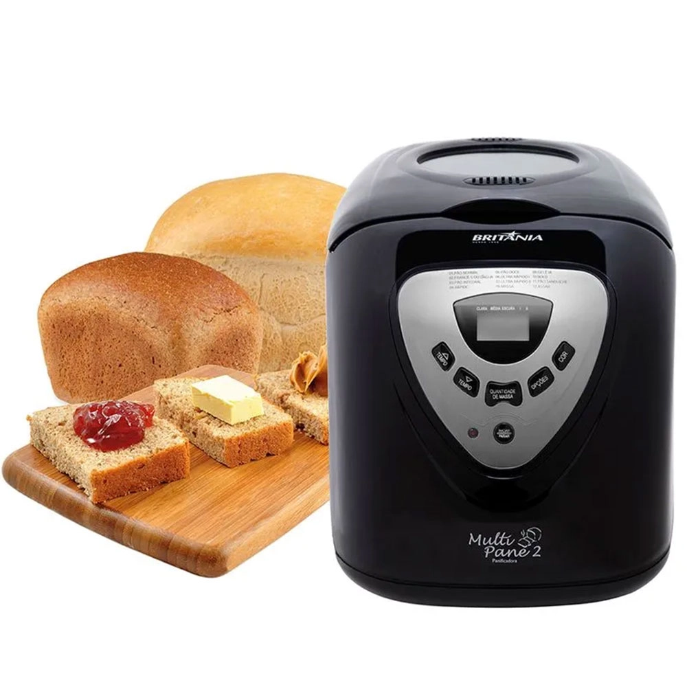 PANIFICADORA MULTIPANE BRITÂNIA ANTIADERENTE C/ 12 PROGRAMAÇÕES 127V PRETA