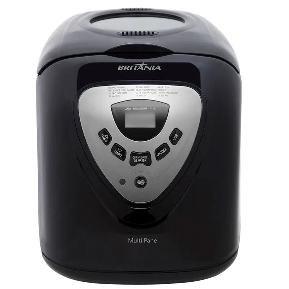 PANIFICADORA MULTIPANE BRITÂNIA ANTIADERENTE C/ 12 PROGRAMAÇÕES 127V PRETA