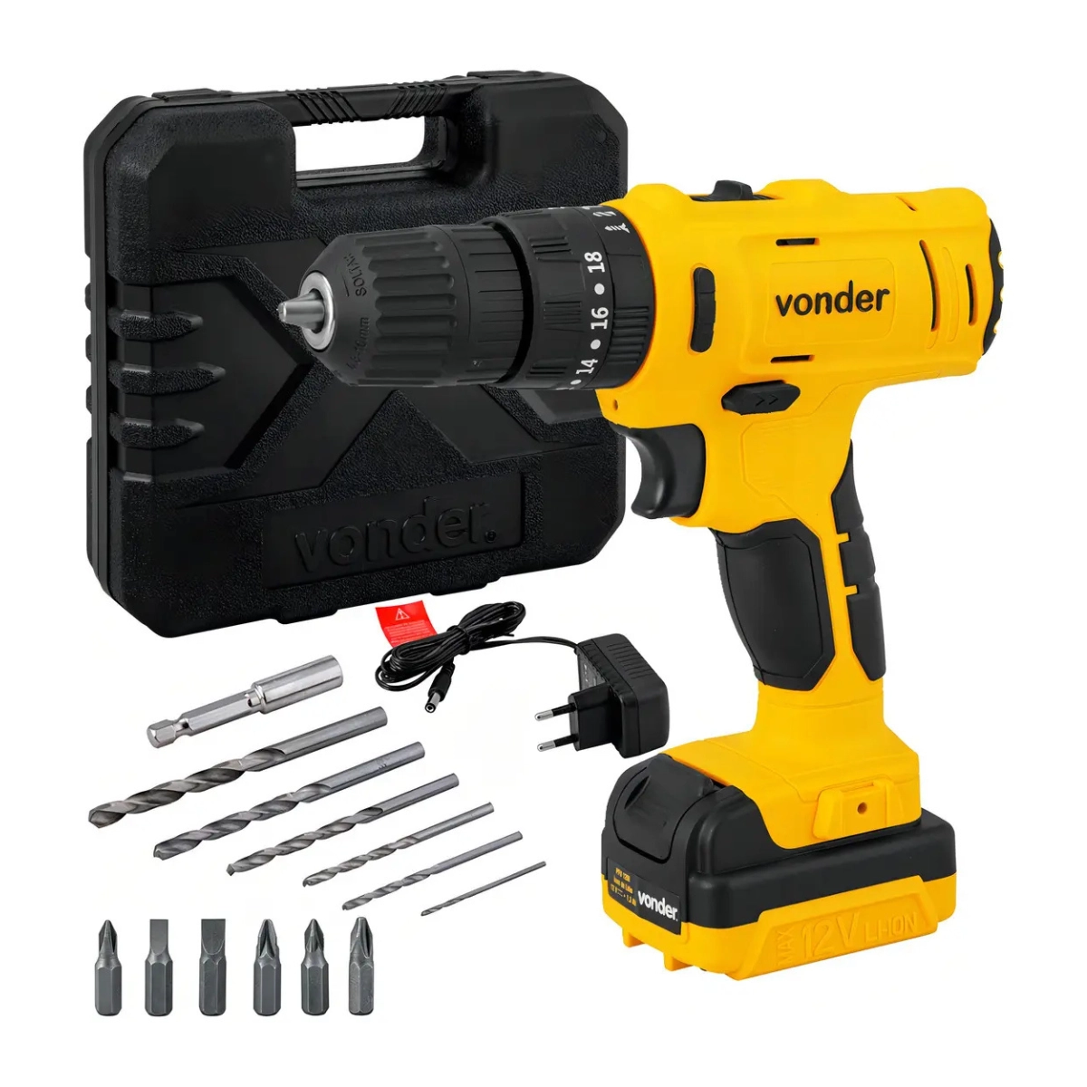 PARAFUSADEIRA E FURADEIRA COM IMPACTO VONDER PFV120I 18 NIVEIS 