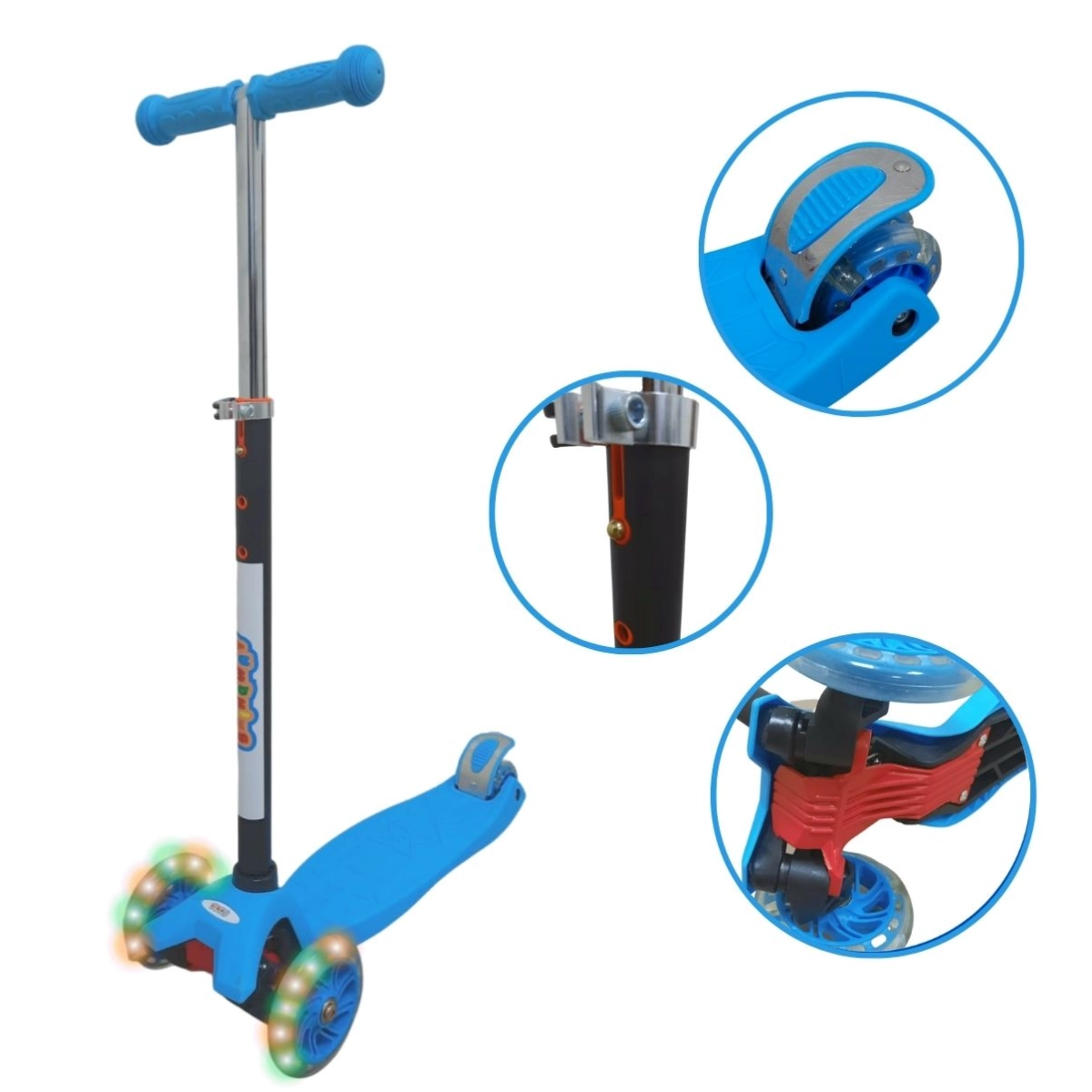 PATINETE INFANTIL 3 RODAS COM ALTURA REGULÁVEL IMPORTWAY BW011 AZUL