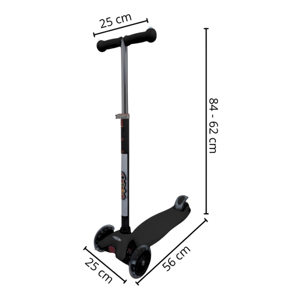 PATINETE INFANTIL 3 RODAS COM ALTURA REGULÁVEL IMPORTWAY BW011 PRETO