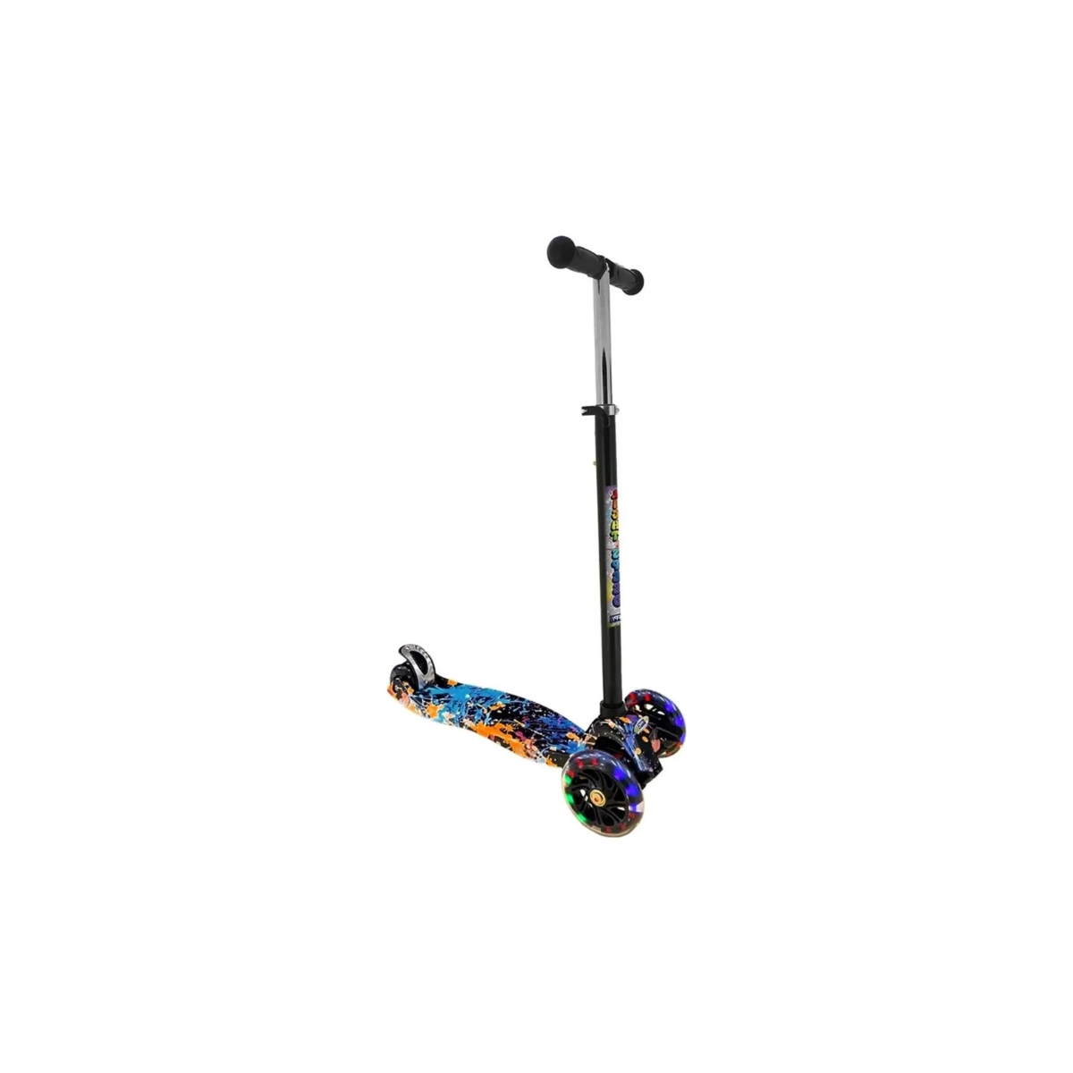 PATINETE INFANTIL AJUSTÁVEL LIGHT SPEED COLORIDO COM LUZ PRETO