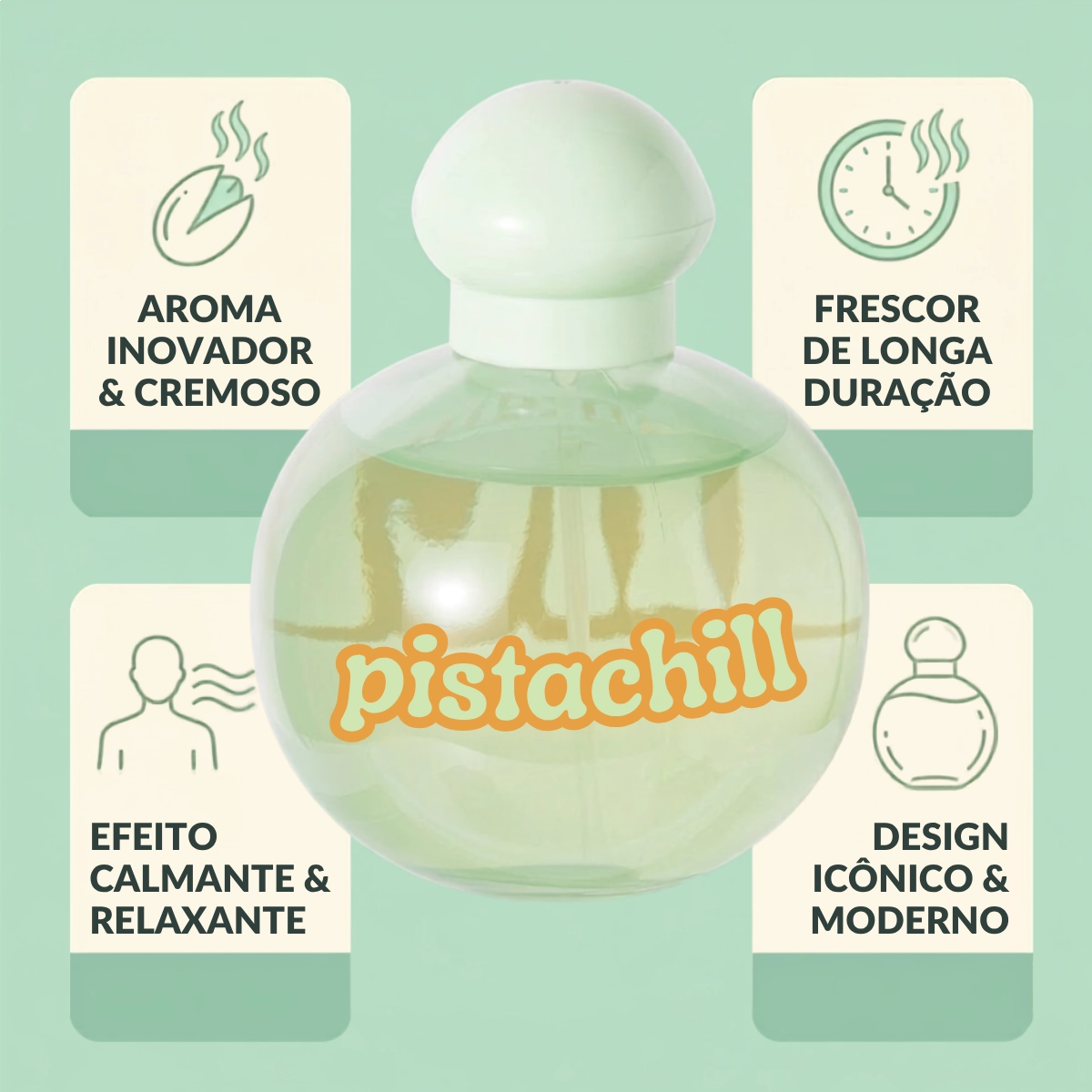 PERFUME DESODORANTE COLÔNIA PISTACHILL MELU PISTACHE 100ML PERFUME DESODORANTE COLÔNIA PISTACHILL MELU PISTACHE 100ML