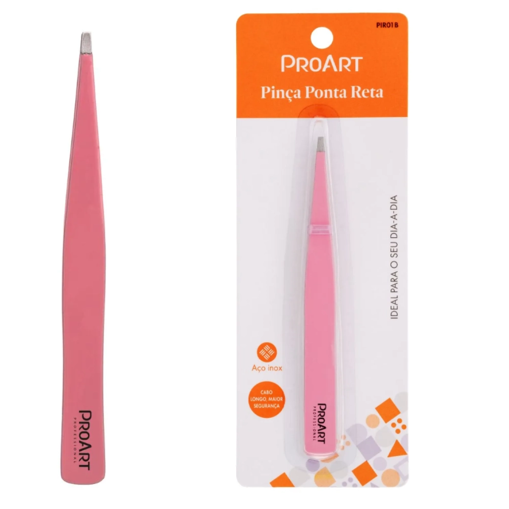 Pinça Ponta Reta Rosa Proart