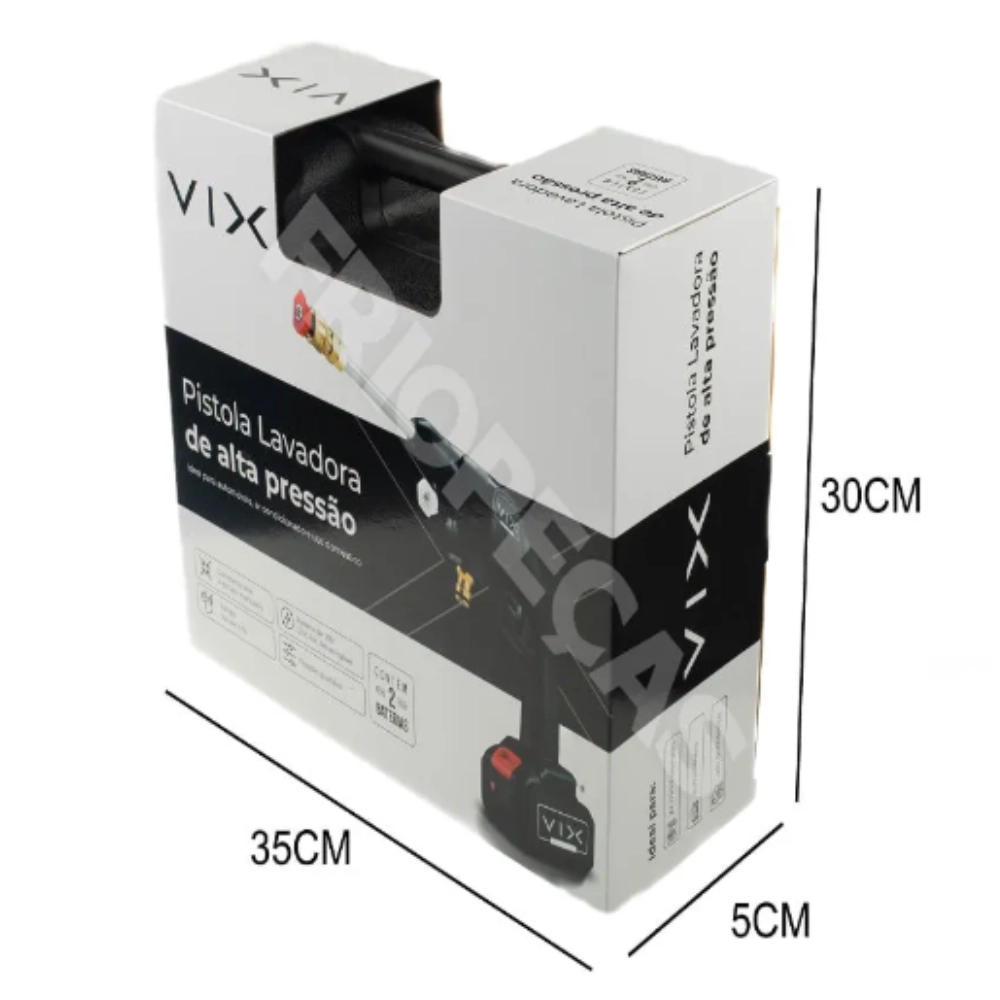 Pistola Lavadora Alta Pressão Vix Portátil com 1 Bateria - Bivolt