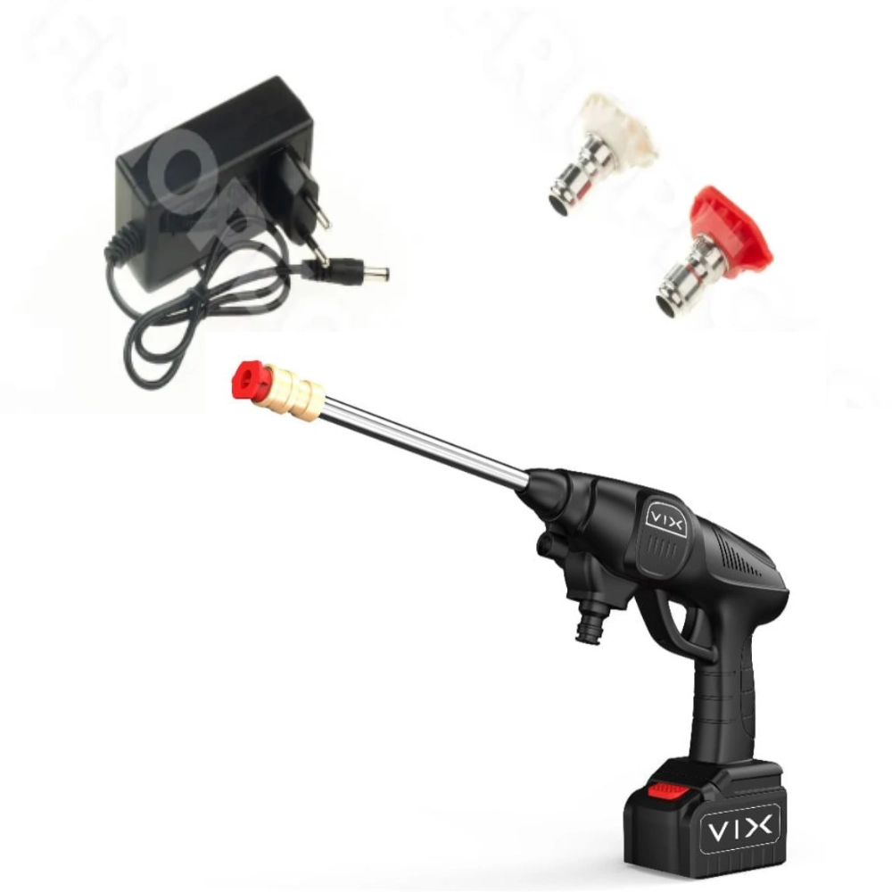 Pistola Lavadora Alta Pressão Vix Portátil com 2 Baterias - 127 V