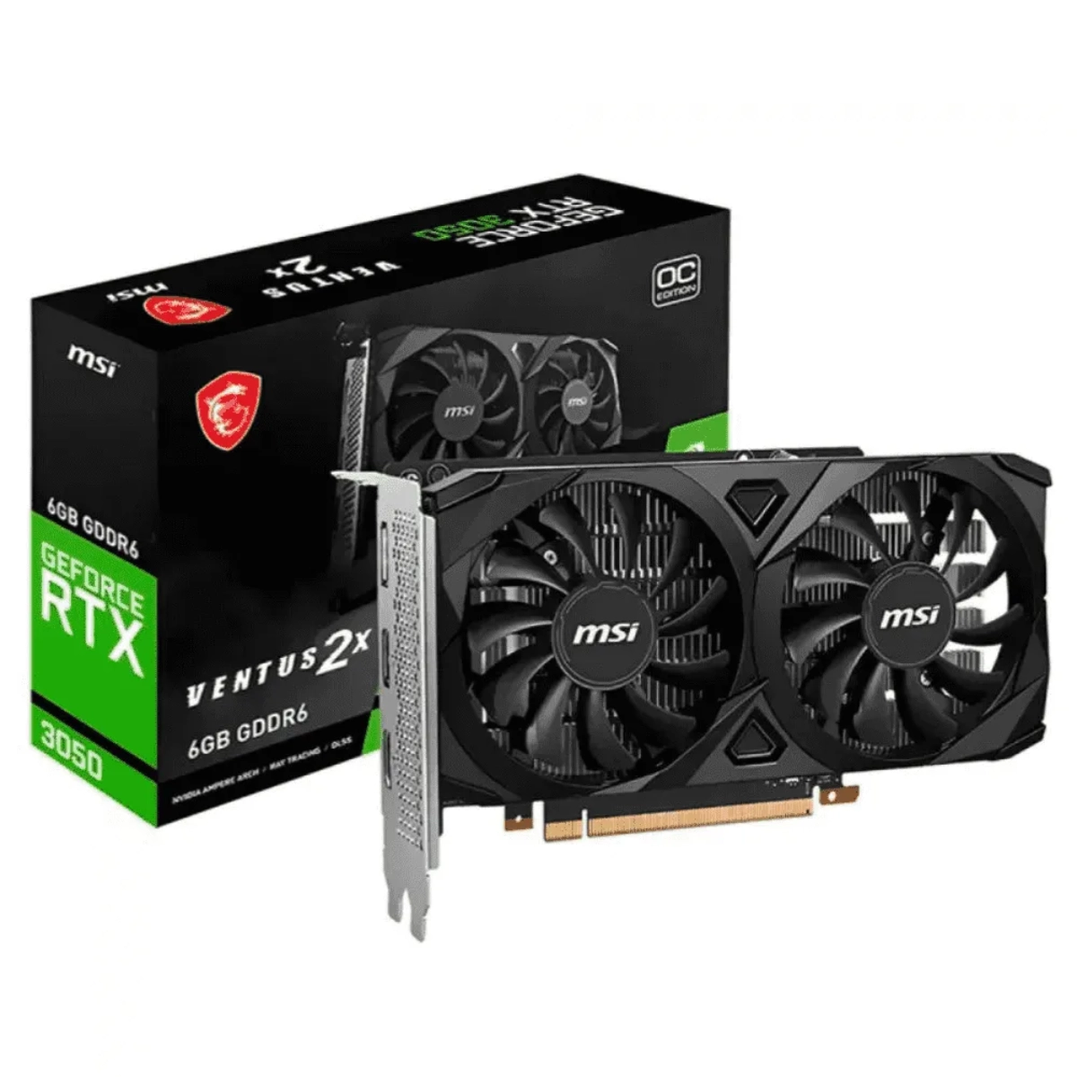 PLACA DE VÍDEO MSI RTX 3050 VENTUS 2X OC 6GB RAM GDDR6