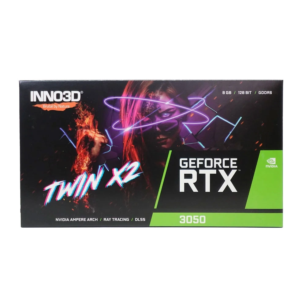 PLACA DE VÍDEO RTX 3050 8GB GDDR6 INNO3D 128BTS TWIN X2 PLACA DE VÍDEO RTX 3050 8GB GDDR6 INNO3D 128BTS TWIN X2