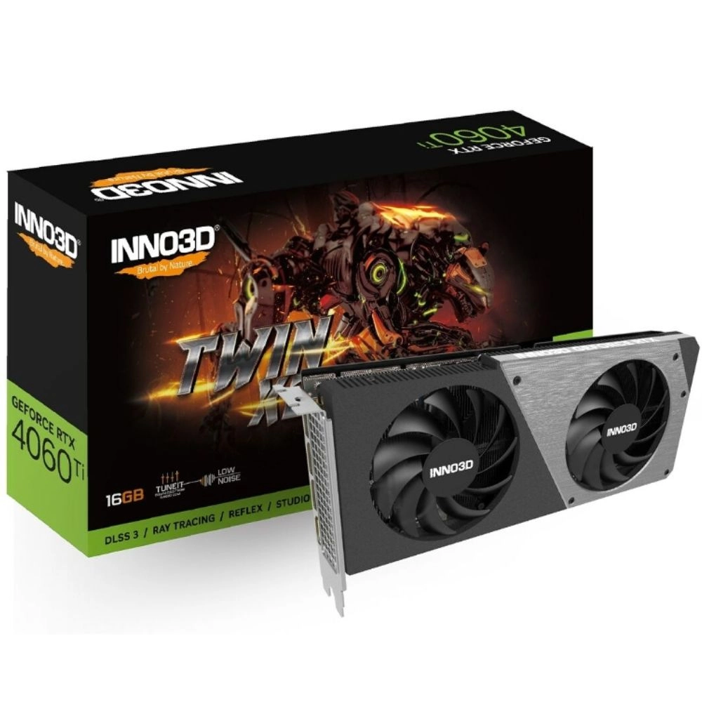 PLACA DE VIDEO INNO3D GEFORCE RTX 4060 TI TWIN X2 OC 16GB GDDR6 128-BIT, N406T2-16D6X-178055N