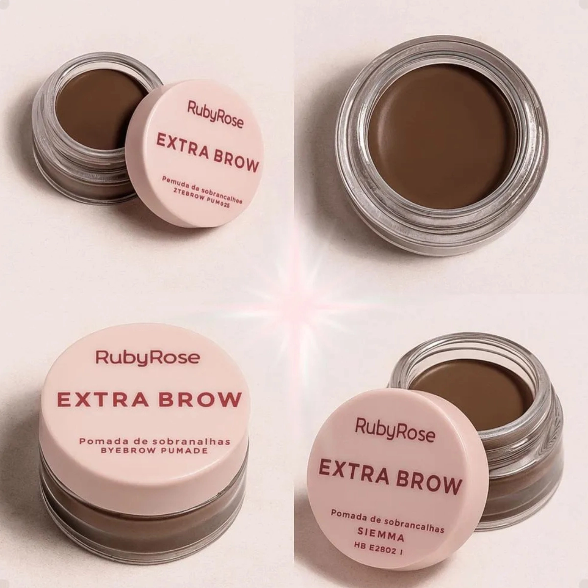 POMADA MODELADORA DE SOBRANCELHAS RUBY ROSE EXTRA BROW UMBER