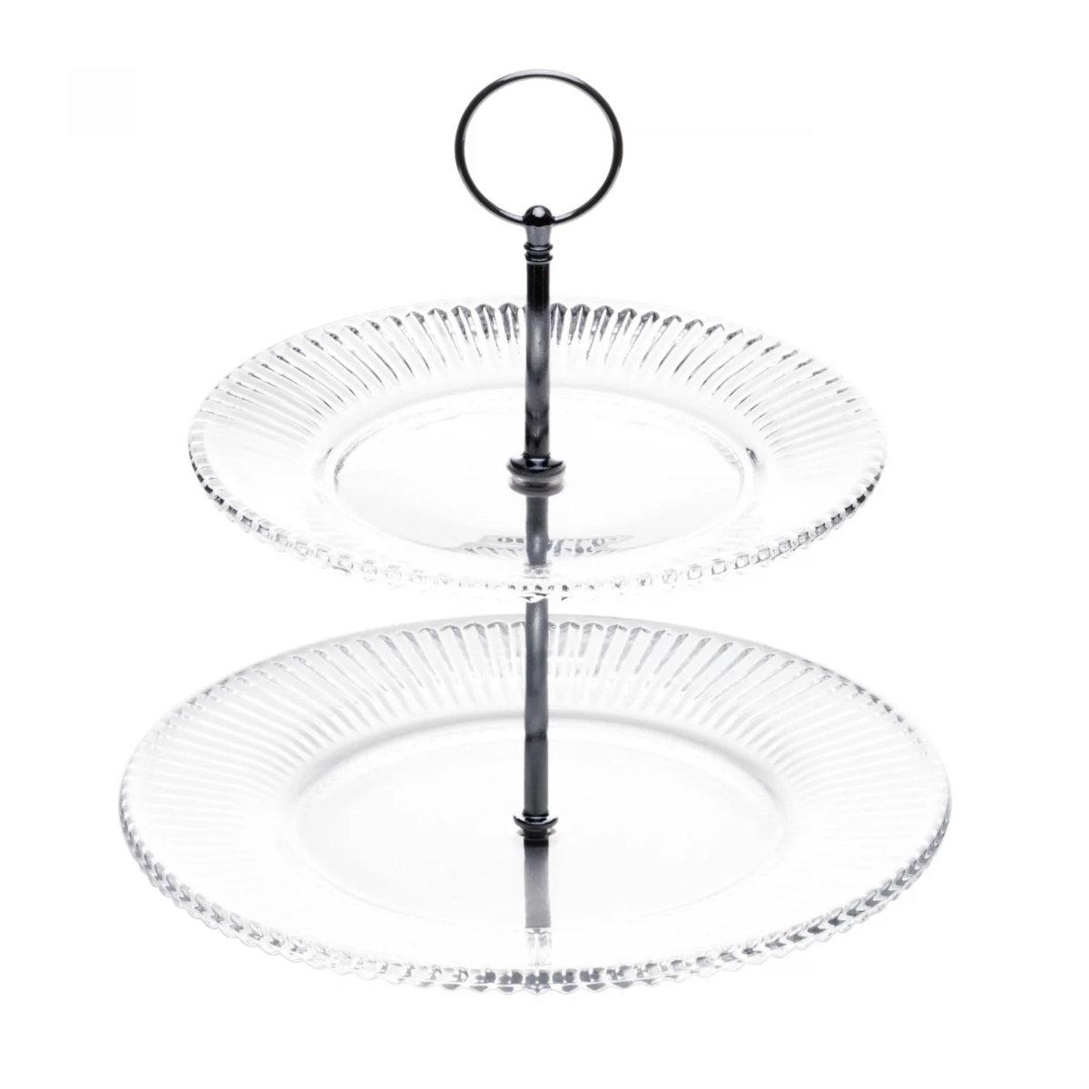 PORTA DOCES 2 ANDARES DE CRISTAL DE CHUMBO RENAISSANCE 18,5 X 22,5 X 24