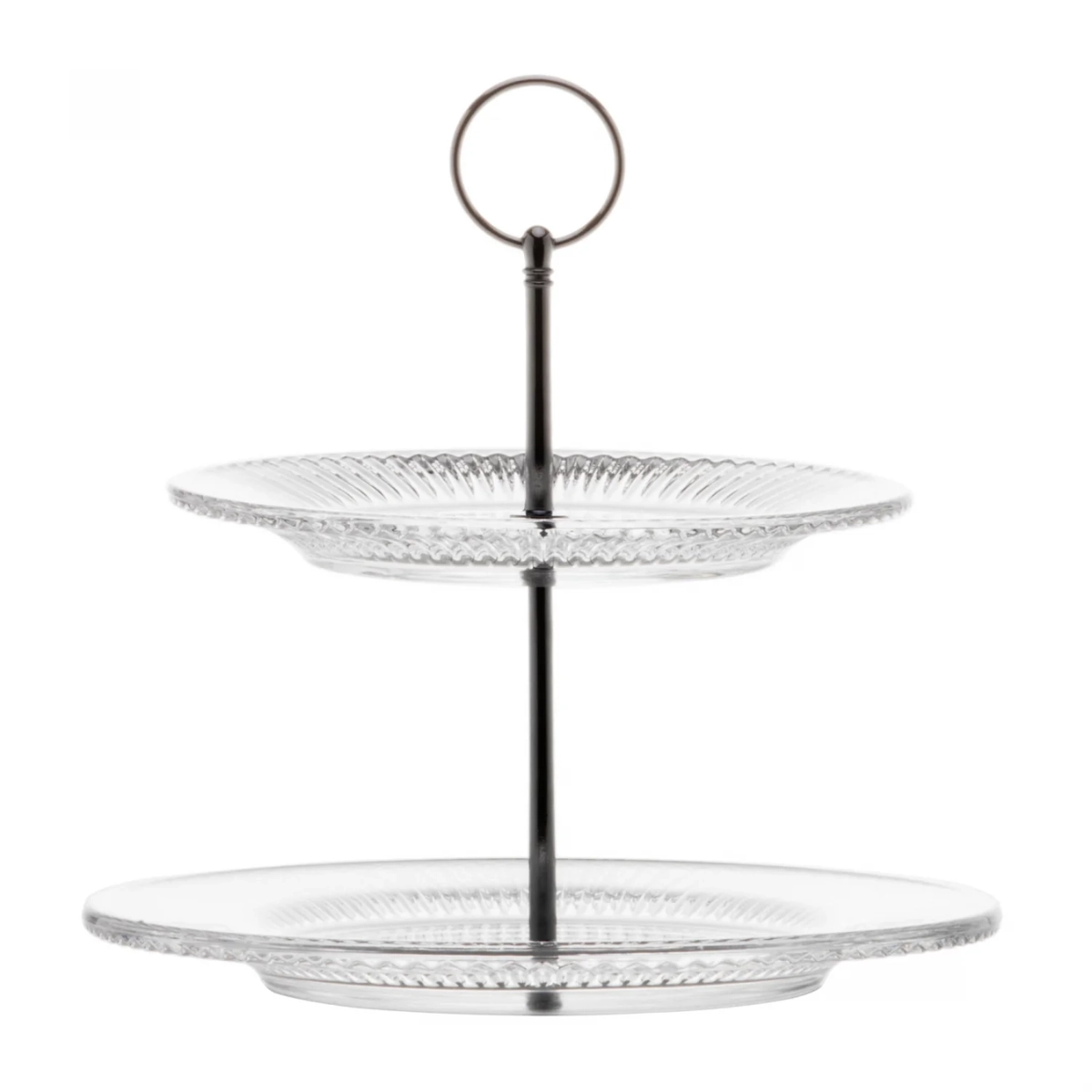 PORTA DOCES 2 ANDARES DE CRISTAL DE CHUMBO RENAISSANCE 18,5 X 22,5 X 24