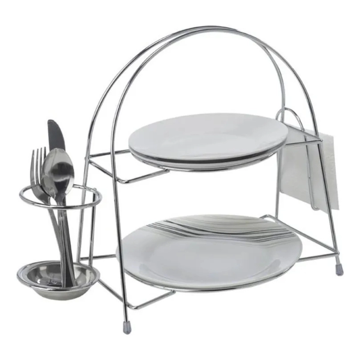 PORTA GUARDANAPOS E TALHERES ALICE CROMADO SCHMITT