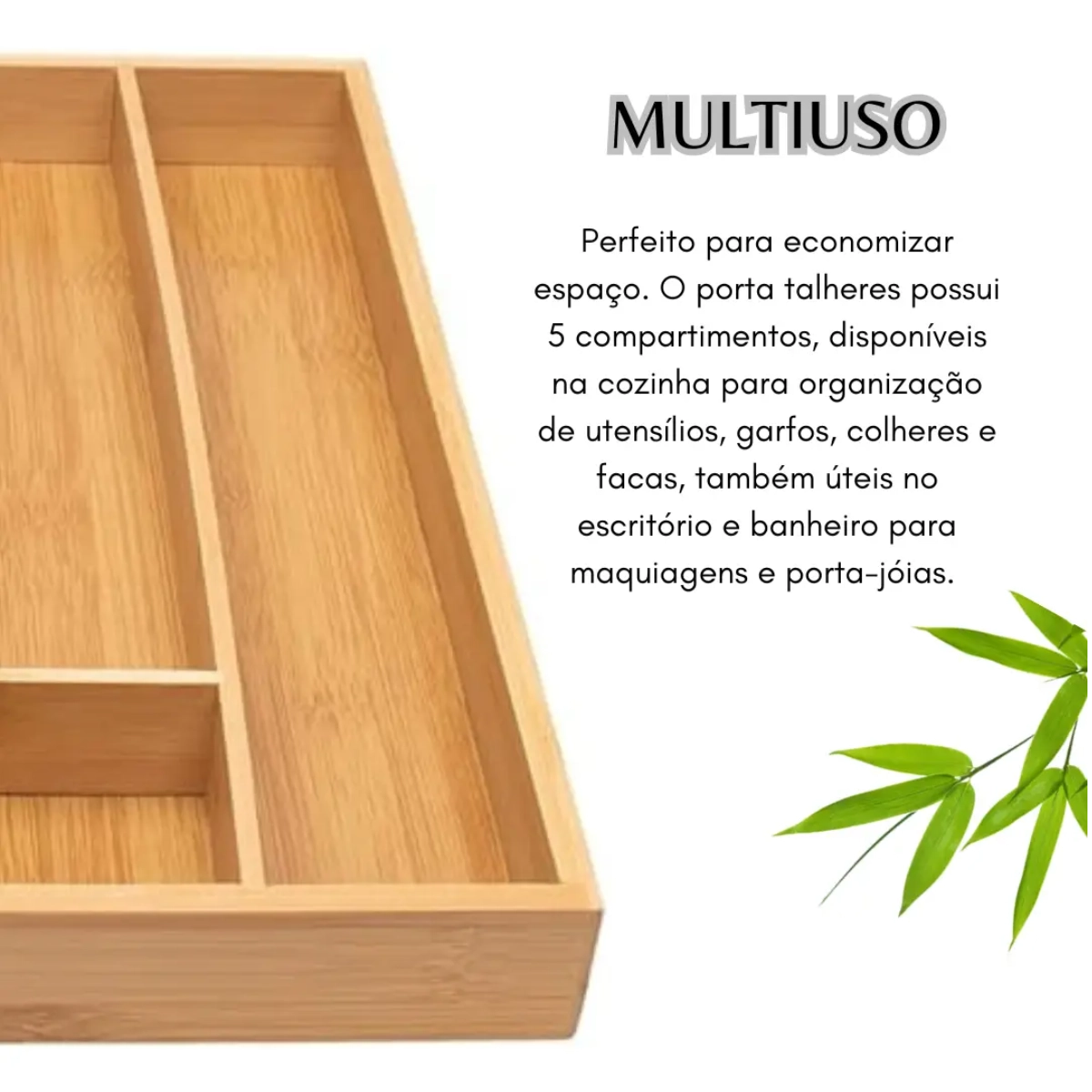PORTA TALHERES ECOKITCHEN EM BAMBU 5 DIVISÓRIAS MIMO STYLE PORTA TALHERES ECOKITCHEN EM BAMBU 5 DIVISÓRIAS MIMO STYLE